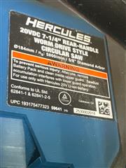 HERCULES 59641 WORM DRIVE CIRCULAR SAW 7 1/4
